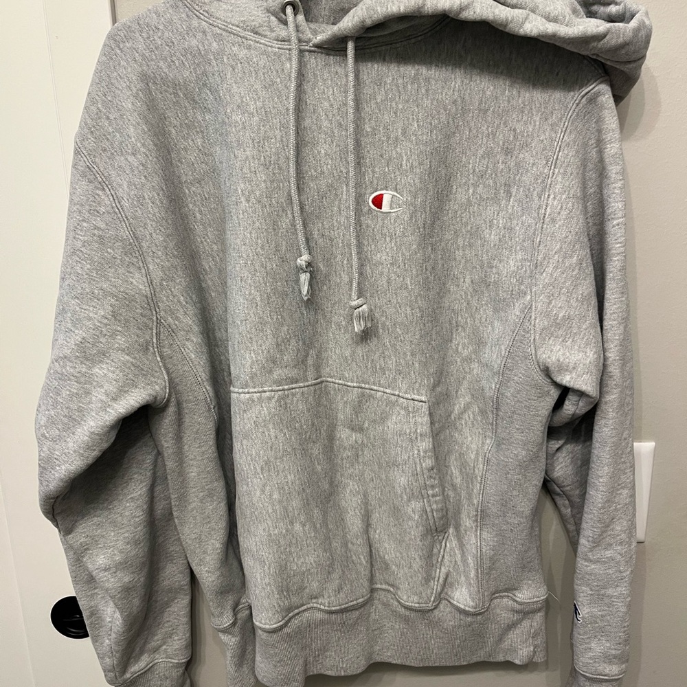Champion Light Gray Men's Hoodie reverse weave